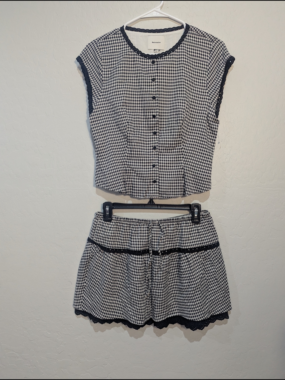 Reformation Valetta Two Piece In Remy Check - Size 6 - Picture 5 of 12